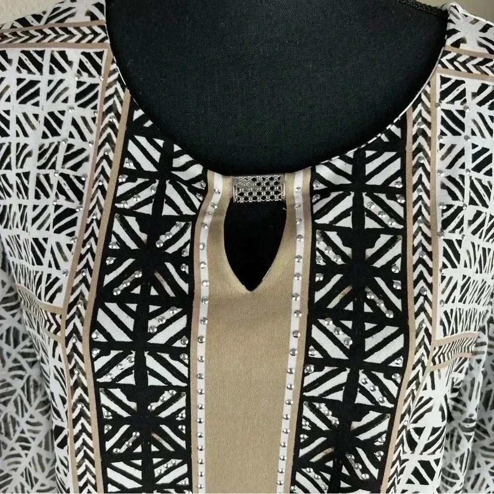 Jm Collection Women’s Sheer Sleeve Pullover Top Size Large - Picture 4 of 8
